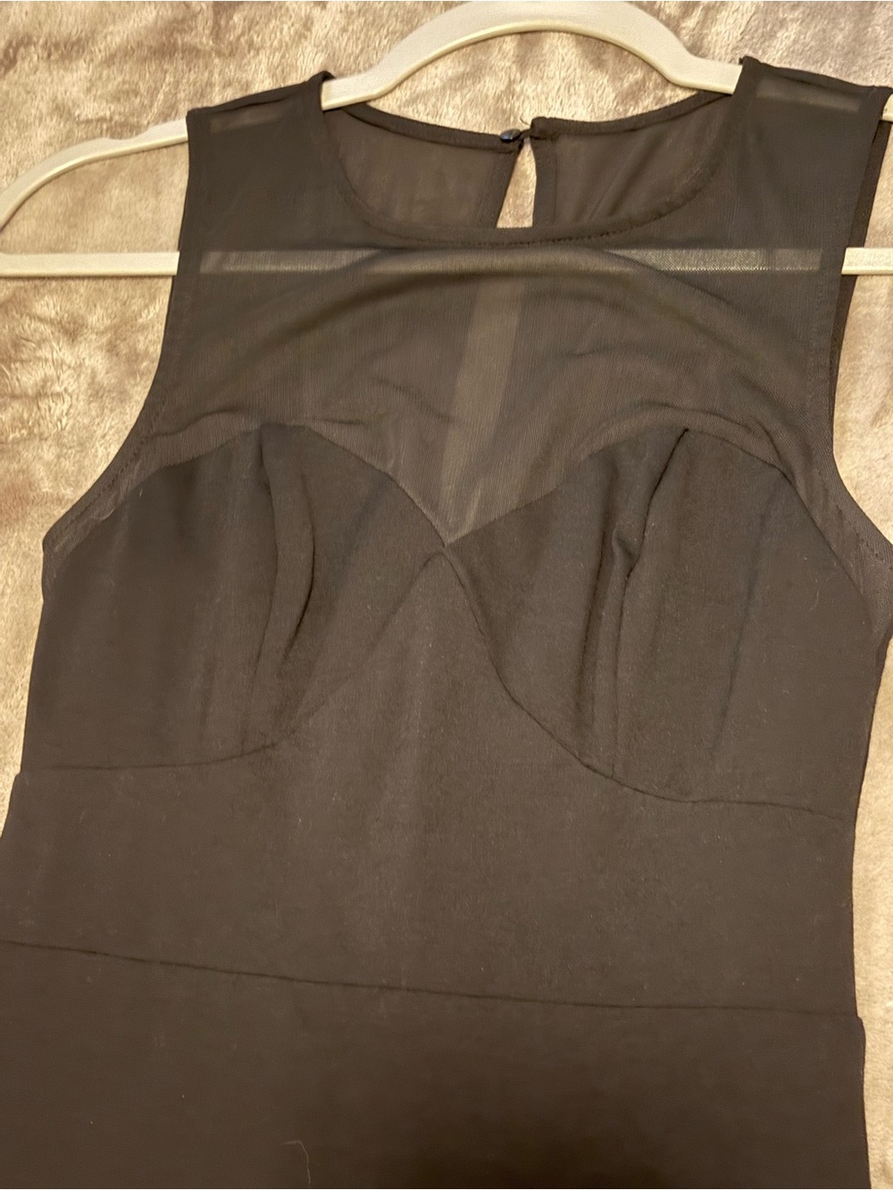 Lulu's Black Mesh-Panel Dress